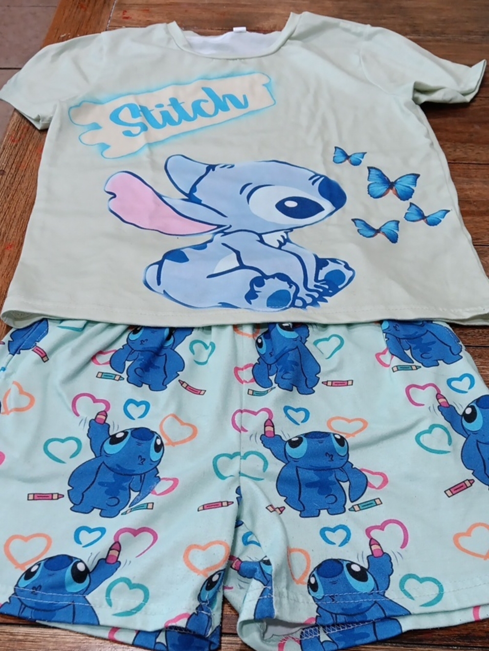 Disney Lilo & Stitch Kids Short Set - Light Mint Blue